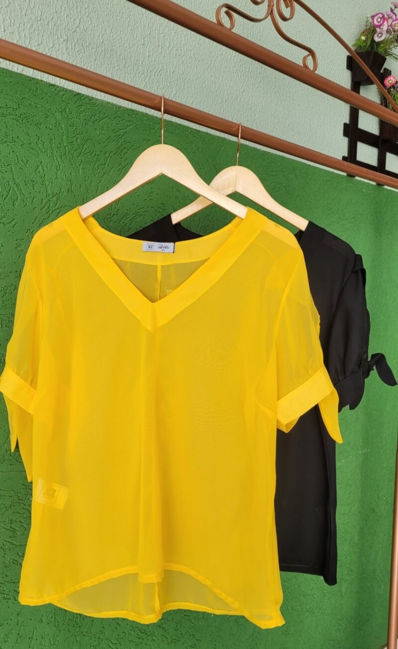 Blusa Amarela e Preta