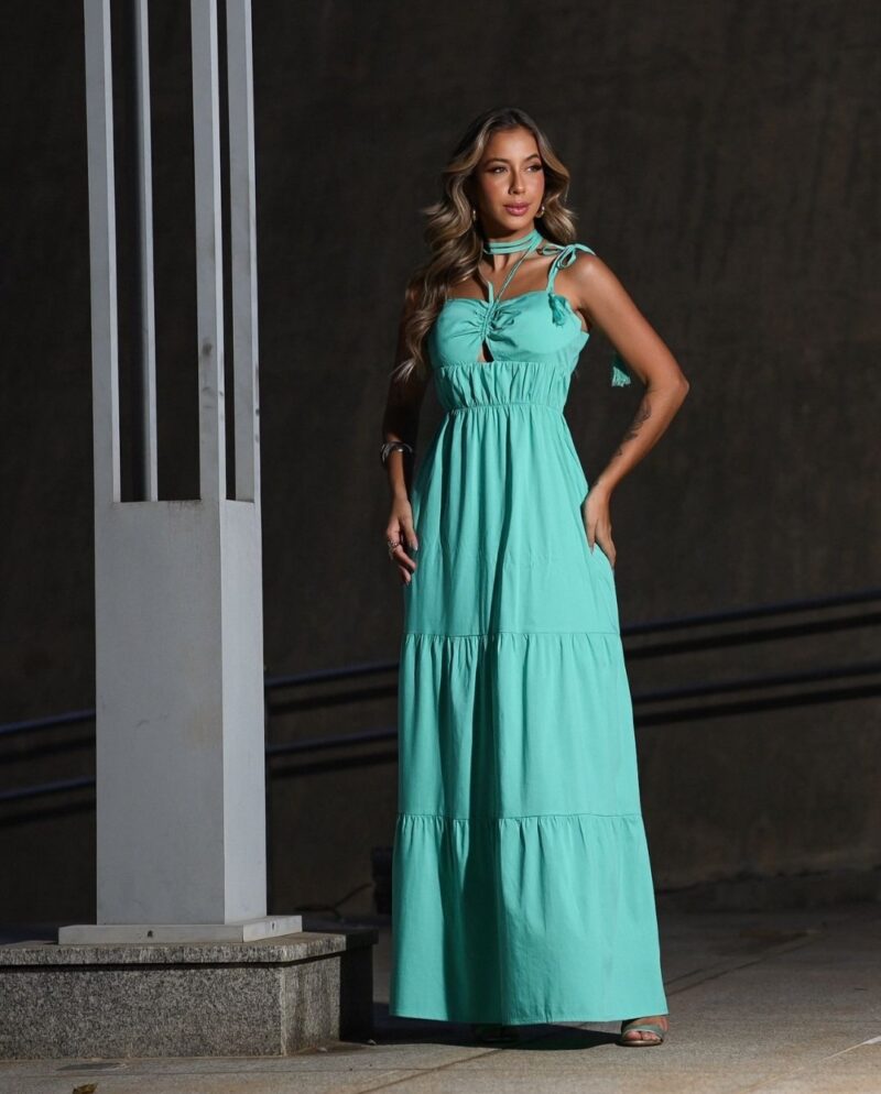 Vestido Longo Verde Água - Image 3