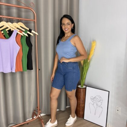 Look Regata - Regata Azul e Bermuda Jeans